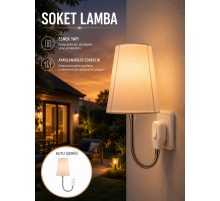 Ayarlanabilir Soket Lamba Gece Okuma Işığı