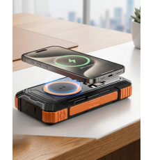 Güneş Enerjili Powerbank 20000 mAh Kablosuz ve Hızlı Şarj Destekli Taşınabilir Şarj Cihazı