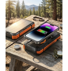 20000 mAh Solar Powerbank Kablosuz Şarj Özellikli Kamp ve Seyahat İçin Taşınabilir Güç Kaynağı