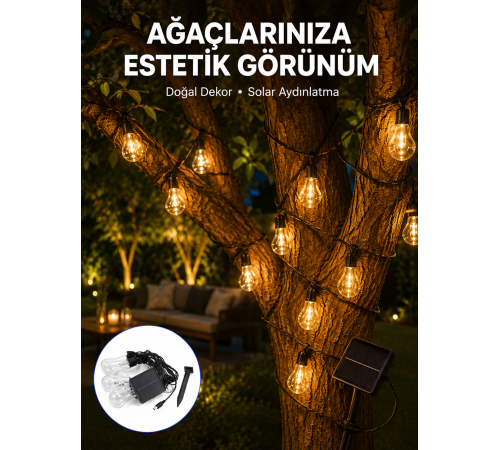 Solar Dekoratif LED Ampul Işık Bahçe Çit Balkon ve Veranda Süsleme Aydınlatması