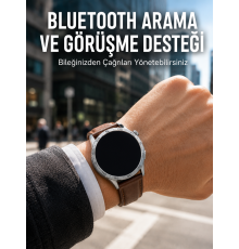 Metal, Deri ve Silikon Kordonlu Çok Fonksiyonlu Akıllı Saat