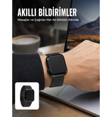 Dokunmatik AMOLED Akıllı Saat Nabız Uyku ve Spor Takip Özellikli