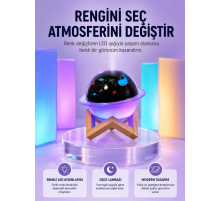 USB ile çalışan projektörlü aromaterapi nemlendirici masaüstü kullanım için uygun