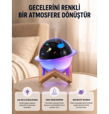 Gece lambası özellikli taşınabilir nemlendirici ve aromaterapi cihazı USB girişli