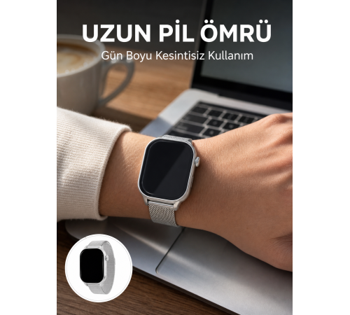 AMOLED Ekranlı Bluetooth Aramalı 3 Kordonlu Akıllı Saat