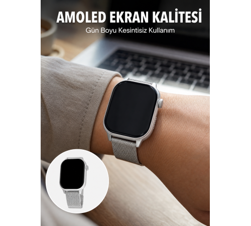 Dokunmatik AMOLED Akıllı Saat Uzun Pil Ömrü ve Sağlık Takip Özellikli