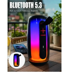 RGB LED Taşınabilir Bluetooth Speaker Güçlü Bas Ses Type-C Şarj Girişli
