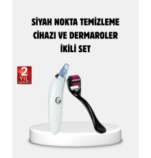 Evde Profesyonel Cilt Bakımı Dermaroller + Siyah Nokta Temizleyici Setı