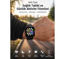 Telefon Görüşmesi Destekli, Nabız Ölçümü ve Uyku Analizi Özelliklerine Sahip Akıllı Saat