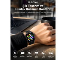 Bluetooth Arama, Akıllı Bildirimler ve Günlük Sağlık Takibi Sunan Şık Tasarımlı Akıllı Saat