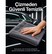 Mikrofiber Araç Temizlik Bezi 50x70 cm Oto Yıkama Sonrası Kurulama ve Parlatma Bezi