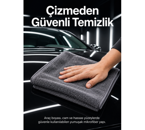 Mikrofiber Araç Temizlik Bezi 50x70 cm Oto Yıkama Sonrası Kurulama ve Parlatma Bezi