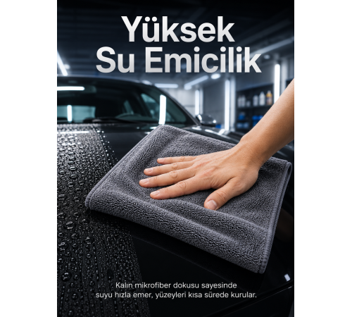 Mikrofiber Tank Bezi Araç İç ve Dış Temizlik İçin Çizmez Yumuşak Kurulama Bezi