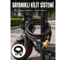 200 cm Uzun Çelik Kablo Kilidi Dayanıklı Anahtarlı Motor ve Bisiklet Kilidi