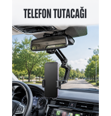 Araç Dikiz Aynası Telefon Tutucu Ayarlanabilir Katlanabilir Navigasyon Telefon Standı