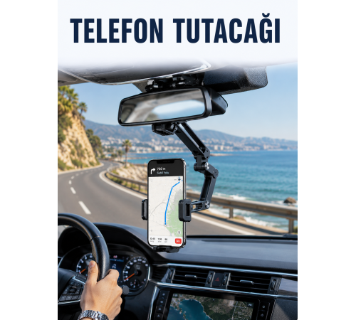 Araç Dikiz Aynası Telefon Tutucu Navigasyon Kullanımına Uygun Telefon Standı
