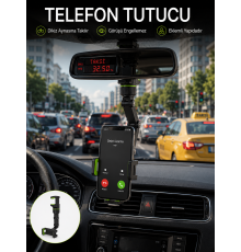 Ayarlanabilir Dikiz Aynası Telefon Tutucu Görüş Açısını Engellemeyen Araç Aparatı