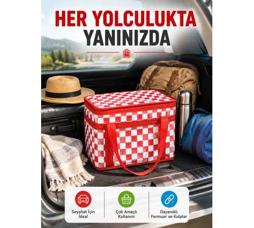 25 Litre Isı Yalıtımlı Termos Çanta Alüminyum Folyo İç Kaplamalı Piknik Çantası