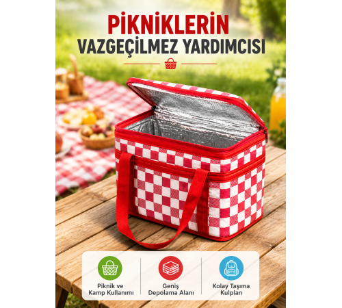 25 Litre Geniş Hacimli Termos Çanta Dayanıklı Fermuarlı Isı Korumalı Taşıma Çantası