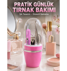Taşınabilir Manikür Seti Pembe Tırnak Bakım ve Kişisel Bakım Kiti