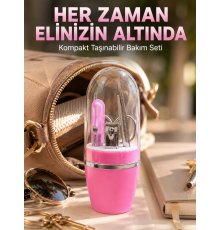 Pembe Manikür Pedikür Bakım Seti Cımbız Tırnak Makası Makas Törpü