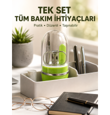 Yeşil Tırnak Bakım Seti Cımbız Makas Tırnak Makası ve Törpü