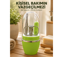 Taşınabilir Yeşil Manikür Seti Kapsüllü Kişisel Bakım Çantası