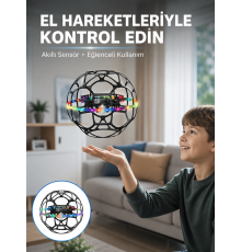 LED Işıklı Futbol Topu Mini Drone Akıllı Sensörlü El Kontrollü