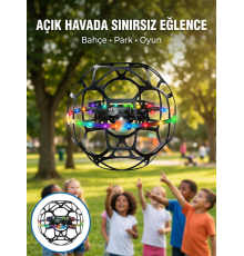 Şarjlı Futbol Topu Tasarımlı Mini Drone LED Aydınlatmalı Akıllı