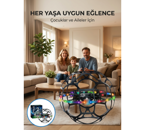 El Sensörlü Uçan Top Drone Çocuklar İçin LED Işıklı Eğlence Oyuncağı