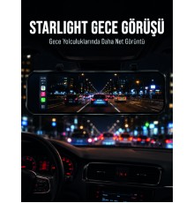 Araç İçi Multimedya Ekranı Çift Kameralı Ayna Carplay