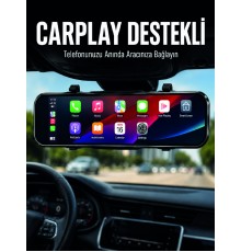 Ayna Carplay Araç İçi 9.66 İnç IPS Ekran Geri Görüş Kamerası Destekli