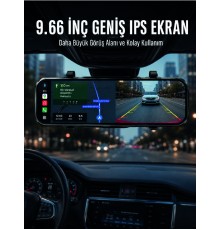 Araç İçi Ayna Carplay Dokunmatik Multimedya ve Kamera Kayıt Ekranı