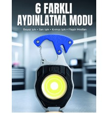 Araç Kamp Outdoor ve Tamir İşleri İçin Çok Amaçlı COB LED Şarjlı Kurtarma ve Çalışma Feneri