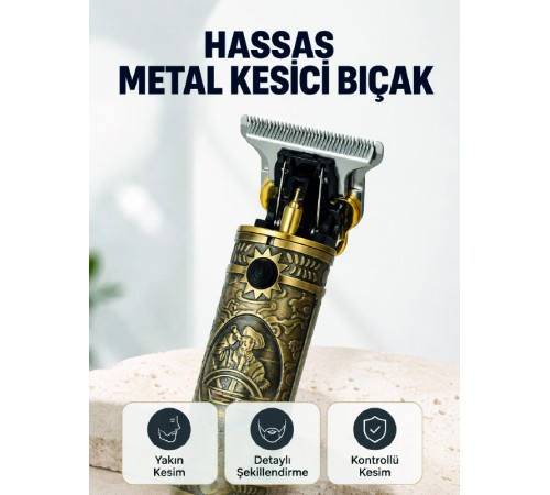 Şarj Edilebilir Saç Sakal Kesme Makinesi 300 Dakika Kullanım 3 Taraklı