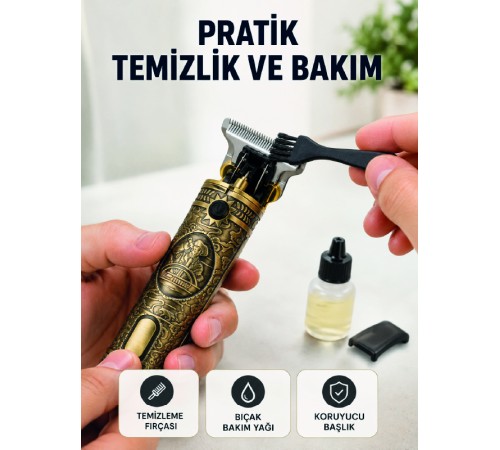 Erkek Bakım Tıraş Makinesi 1500 mAh Lityum Batarya 1 mm 2 mm 3 mm Taraklı