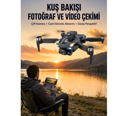 Ekranlı Kumandalı Katlanabilir Kamera Drone Hobi ve Günlük Kullanım