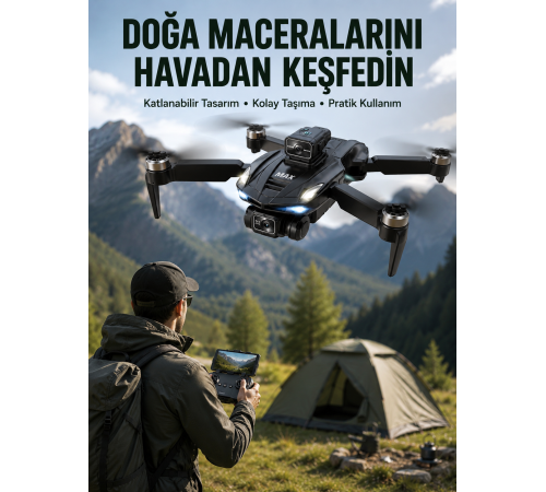Canlı Görüntü Aktarımlı Çift Kameralı Uzaktan Kumandalı Drone