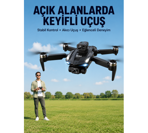 Katlanabilir Çift Kameralı Drone ile Havadan Fotoğraf ve Video Çekimi