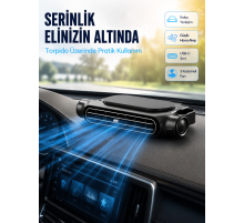 Araç Koltuk Başlığı Soğutucu Fan USB Şarjlı 3 Kademeli Sessiz Boyun Serinletici