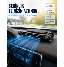 Araç Koltuk Başlığı Soğutucu Fan USB Şarjlı 3 Kademeli Sessiz Boyun Serinletici
