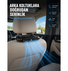 Koltuk Başlığına Takılan Araç Soğutucu Fan Ayarlanabilir 3 Hız Kademeli