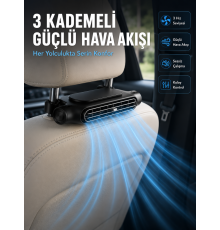 Taşınabilir Araç Koltuk Fanı Sessiz Çalışan USB Şarjlı Boyun Soğutucu