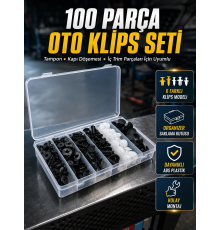 100 Parça Oto Döşeme Klipsi Seti Tampon, Kapı Paneli ve Plastik Trim Sabitleme Klipsleri