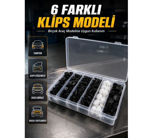 Otomotiv Plastik Klips Seti | Kaporta, Çamurluk, Davlumbaz ve İç Trim Klipsleri