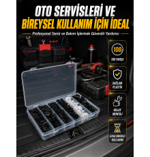 Araç Kapı Döşemesi ve Tampon Klipsi Seti Universal Plastik Sabitleme Klipsi 100 Parça