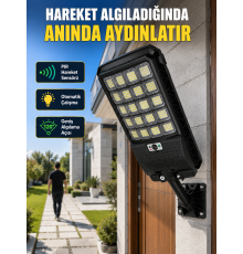Solar LED Bahçe Lambası Hareket Sensörlü Uzaktan Kumandalı Dış Mekan Aydınlatma