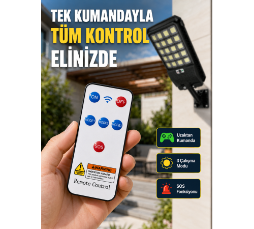 Güneş Enerjili LED Duvar ve Direk Lambası Suya Dayanıklı Akıllı Aydınlatma