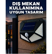 Güneş Enerjisi ile Şarj Olan Hareket Sensörlü 3 Modlu LED Dış Mekan Duvar Aydınlatması