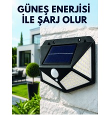 Sensörlü Solar Bahçe Lambası Geniş Açılı LED Aydınlatmalı Balkon Garaj ve Bahçe Işığı
